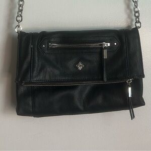 Vera Wang Black Crossbody Bag with Silver Chain